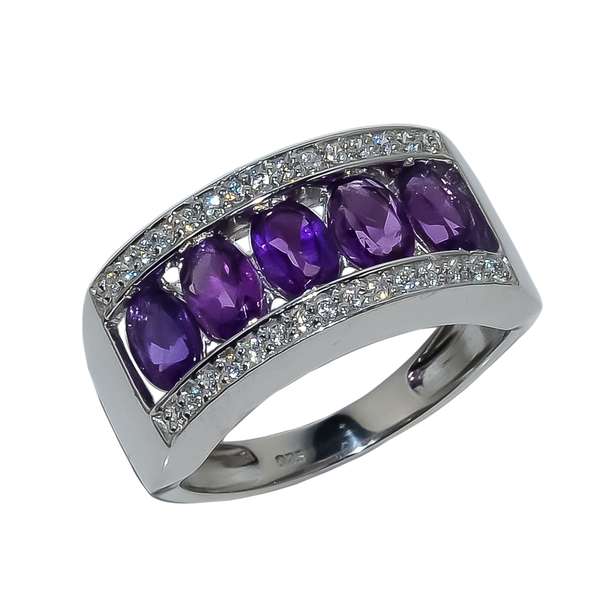 Buy Rainbow Ring, Eternity Ring, Eternity Band, Gemstone Ring, Multicolor  Ring, Sapphire, Ruby, Amethyst, Diamond, Emerald Ring, Ombre Online in  India - Etsy